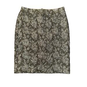 J. Crew Collection sparkly taupe floral pencil skirt size 4